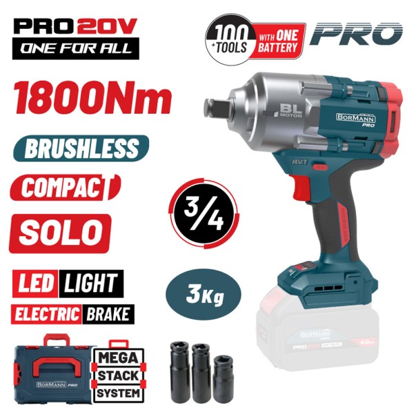 Μπουλονόκλειδο Μπαταρίας 20V Brushless 1800Nm BBP5456CA ΒORMANN Pro (085188)