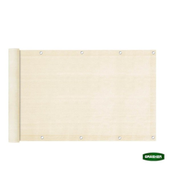 Διαχωριστικό Δίχτυ Μπαλκονιού 160gr/m² Εκρού 1.2x6m Με Κρίκους GRASHER (103834)