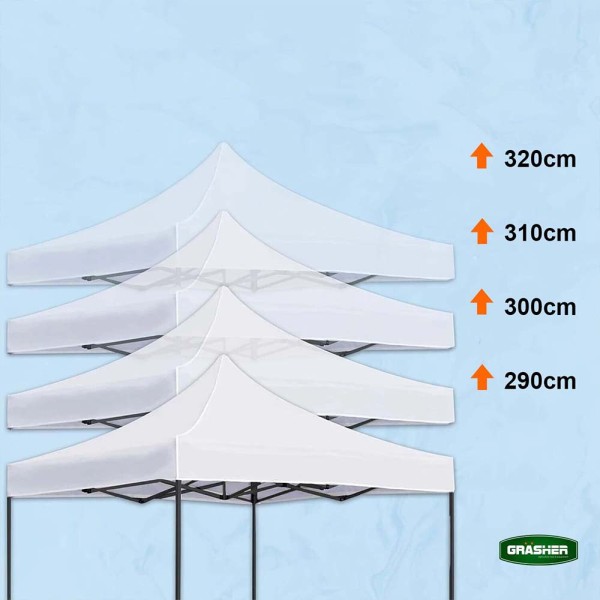Πτυσσόμενο Κιόσκι Κήπου 3x4,5m Λευκό 420D TGL4435 GRASHER (104232)