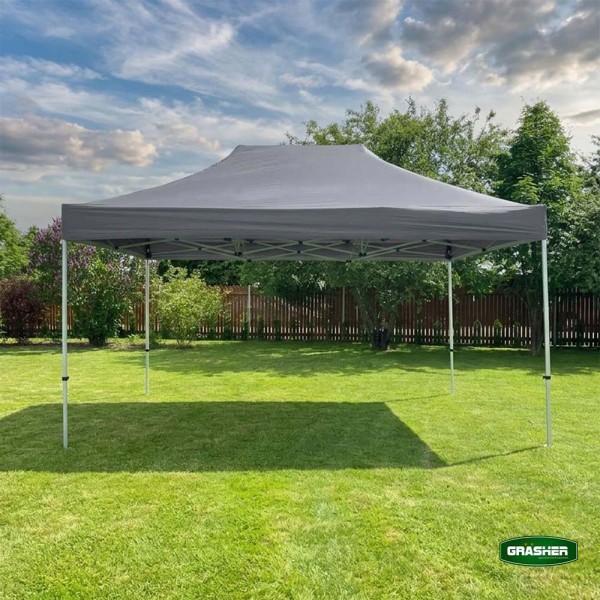 Πτυσσόμενο Κιόσκι Κήπου 3x4,5m Γκρί 800D TGH4438 GRASHER (104240)