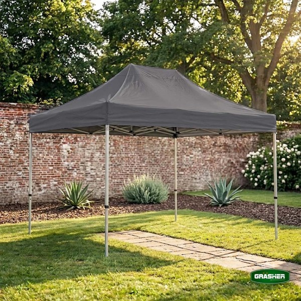 Πτυσσόμενο Κιόσκι Κήπου 3x4,5m Γκρί 800D TGH4438 GRASHER (104240)