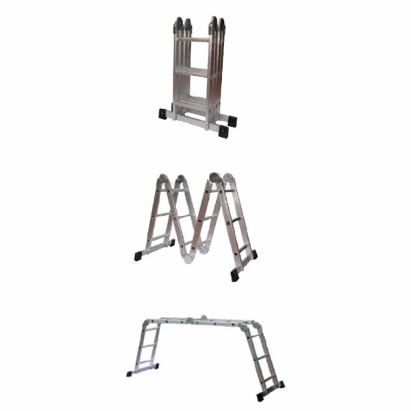 Πολυμορφική Σκάλα Αλουμινίου 4x4 Σκαλιών Heavy Duty Professional BULLE (631147)