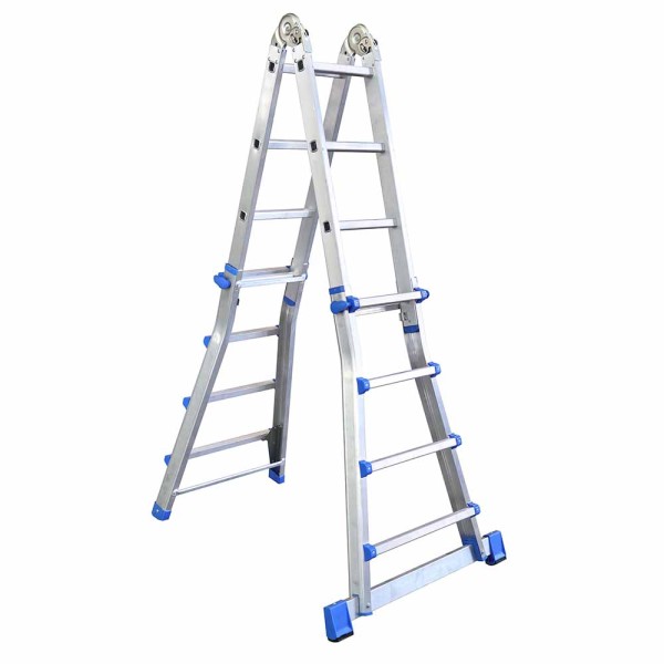 Πολυμορφική Σκάλα Αλουμινίου 4x4 Σκαλιών Heavy Duty Professional BULLE (631147)