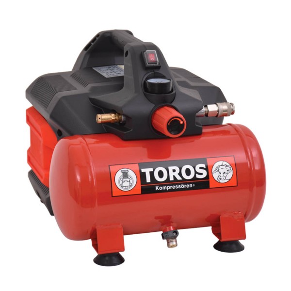Αεροσυμπιεστής Μονομπλόκ Oil Free Silent 1Hp 6L TOROS (602046)