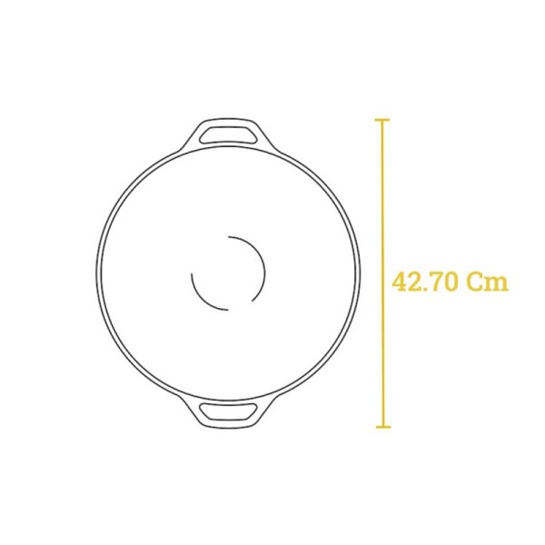 Μαντεμένιο Wok 35.5εκ / 6.8lt Lodge (L14W)