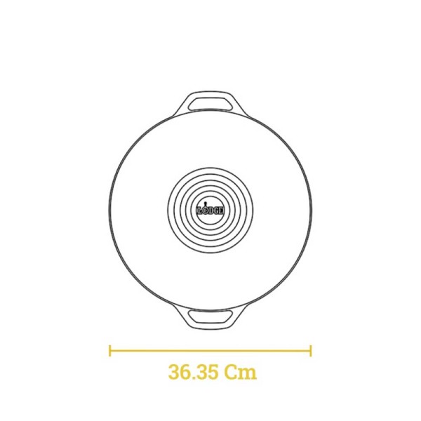 Μαντεμένιο Wok 35.5εκ / 6.8lt Lodge (L14W)