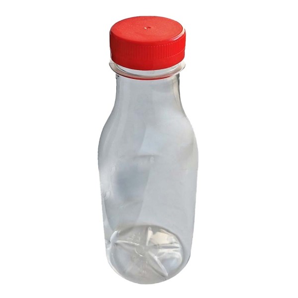 Μπουκάλια Χυμού Pet Πλαστικά Διάφανα 250ml Συσκευασία 250Τμχ με Καπάκι σε Διάφορα Χρώματα