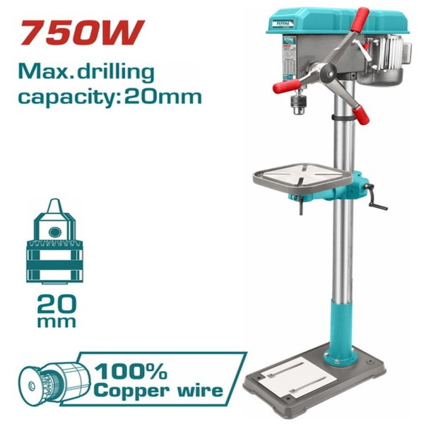 Επαγγελματικό Δράπανο Κολωνάτο 750W 1.60m Total (TDP207505)