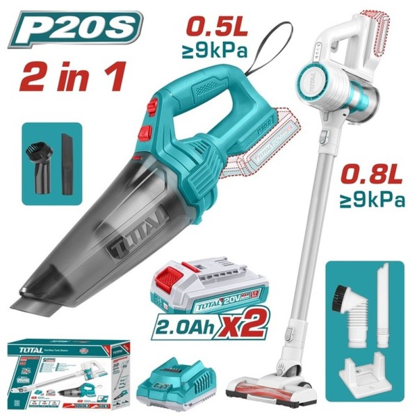 Σετ Σκουπάκια Μπαταρίας Li-ion 20V Total (TOSLI29832E)