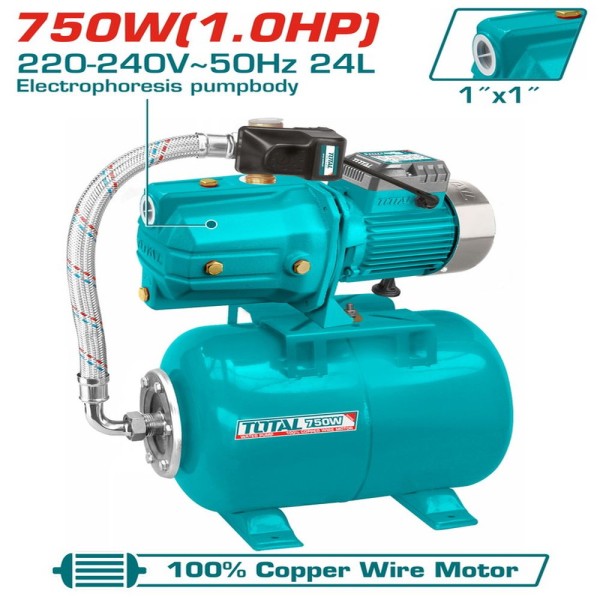 Πιεστικό Νερού 750W 1HP Total (TWP47506)