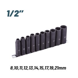 Σετ Μακρυα Καρυδάκια Αέρος 1/2'' 10Τεμ 8-21mm BORMANN Pro BHT7704 (075165)