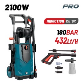 Πλυστικό Υψηλής Πίεσης 2100W Επαγωγικό Μοτέρ 180bar 432l/h με Ανέμη BPW1720  Bormann (083009)