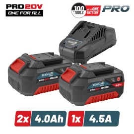 Starter Kit 20V Mπαταρία 2x4.0Ah & Φορτιστής 4.5Α BBP9944 BORMANN Pro (083221)