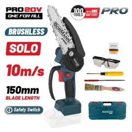 Κλαδευτικό Αλυσοπρίονο Μπαταρίας 20V Brushless Λάμα 15cm 825gr Με Βαλίτσα Solo BBP3916C Bormann Pro (083542)