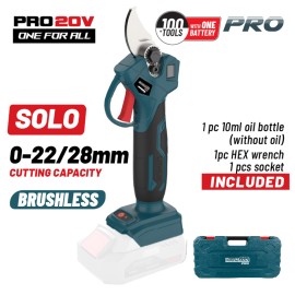 Ψαλίδι Κλάδου Μπαταρίας 20V Brushless 0–22/28mm 1kg Bmc Solo με Βαλίτσα BBP4128C Bormann Pro (083566)