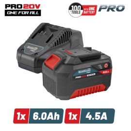 Starter Kit 20V Mπαταρία 6.0Ah & Φορτιστής 4.5Α BBP9960 BORMANN Pro (083641)