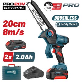 Κλαδευτικό Αλυσοπρίονο Μπαταρίας 20V Brushless 2x2Ah με Λάμα 20cm BBP5441X22C BORMANN Pro  (083665)