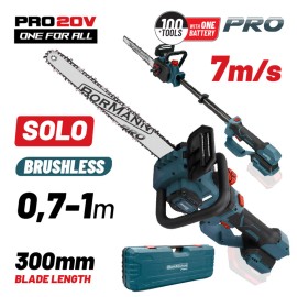 Κλαδευτικό Αλυσοπρίονο 20V Brushless 0.7-1m Με Λάμα 30cm Solo BBP3930 Bormann Pro (083696)