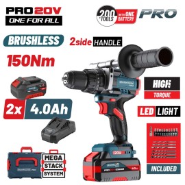 Κρουστικό Δραπανοκατσάβιδο Compact Brushless Μπαταρίας 20V 2x4.0Ah BBP5406X44CA Bormann Pro (085072)