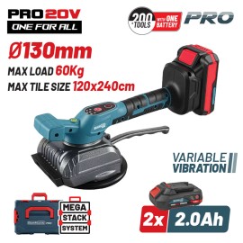 Βεντούζα Δονητής Πλακιδίων 20V Brushless 130mm 60kg 2x2.0Ah BBP5426X22C Bormann Pro (085157)