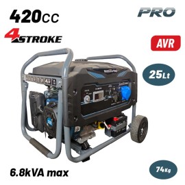 Γεννήτρια Βενζίνης Συνεχ. Απόδοση 5000W 420cc Μίζα & Μπαταρία AVR Τροχοί BGB6010 Bormann Pro (085522)