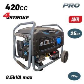 Γεννήτρια Βενζίνης Συνεχ. Απόδοση 6000W 420cc Mίζα και Μπαταρία AVR Τροχοί BGB8010 Bormann Pro (085553)