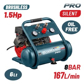 Αεροσυμπιεστής Μονομπλόκ Oil Free 1.5Hp/6L BAT5006 Bormann (085980)