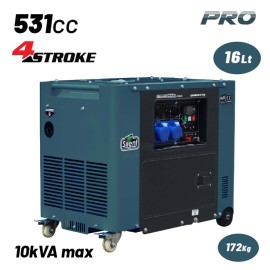 Γεννήτρια Πετρελαίου Συνεχ. Απόδοση 6500W 531cc Μίζα Μπαταρία AVR Τροχοί BGB9970 Bormann Pro (086031)