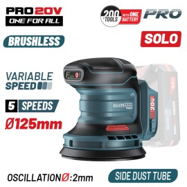 Έκκεντρο Τριβείο 20V Brushless 125mm 5 Ταχυτήτων SOLO BBP5413 Bormann Pro  (086089)
