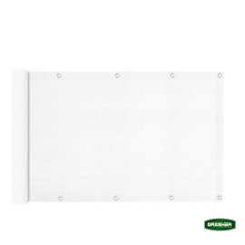 Διαχωριστικό Δίχτυ Μπαλκονιού 160gr/m² Λευκό 1.2x6m Με Κρίκους GRASHER (103832)