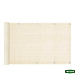 Διαχωριστικό Δίχτυ Μπαλκονιού 160gr/m² Εκρού 1.2x6m Με Κρίκους GRASHER (103834)