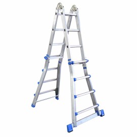 Πολυμορφική Σκάλα Αλουμινίου 4x4 Σκαλιών Heavy Duty Professional BULLE (631147)