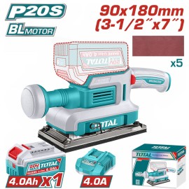 Παλμικό Τριβείο Μπαταρίας 20V  1x4.0Ah Brushless 90x180mm Total (TFSLI20313E)