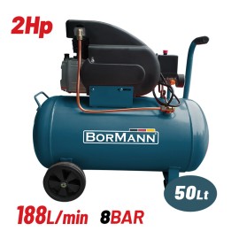 Μονοφασικό Κομπρεσέρ Αέρος BAT5012  με Ισχύ 2hp 50lt Bormann (042396)