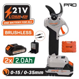 Ψαλίδι Κλάδου Μπαταρίας 21V 2x2Ah Li-Ion Brushless με Βαλίτσα EC1435 Nakayama Pro (082903)