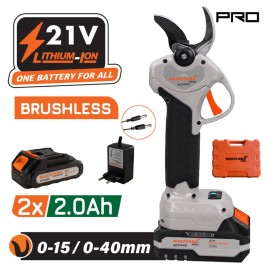 Ψαλίδι Κλάδου Μπαταρίας 21V 2x2Ah Li-Ion Brushless με Βαλίτσα EC1440 Nakayama Pro (082910)