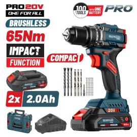 Κρουστικό Δραπανοκατσάβιδο Compact Brushless 20V & Mπαταρία & Φορτιστής BBP5401X22CA Bormann Pro (083238)
