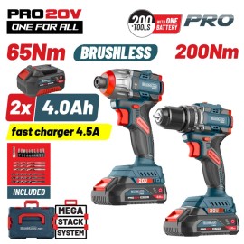 Σετ Compact Brushless Μπαταρίας Κρουστικό Δραπανοκατσάβιδο & Παλμικό Κατσαβίδι BBP5431X44T2CA Bormann Pro (084839)