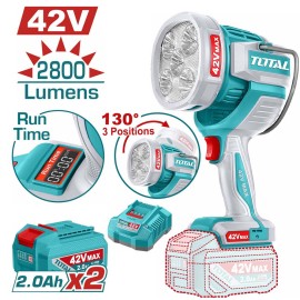 Επαγγελματικό Προβολέας Led Μπαταρίας Li-ion 42V 50W 2Ah 2 Μπαταρίες Total (TWLI42896E)