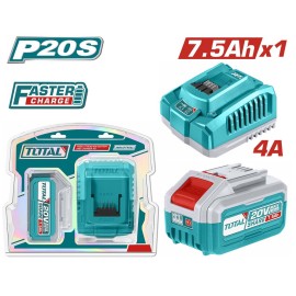  Σετ Μπαταρία 20V 7.5Ah Li-ion και Ταχυφορτιστής TFCLI20411E Total (TFBCPK1417E)