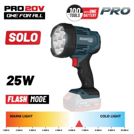 Φακός Προβολέας Μπαταρίας 20V 1000/2500Lm 6500K SOLO BBP3905 Bormann Pro (084709)