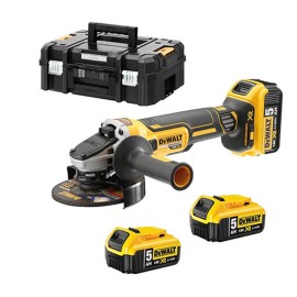 Σετ Γωνιακός Τροχός 18V 125mm Μπαταρίας με 3 Μπαταρίες 5Ah Φορτιστή και Βαλιτσάκι TSTAK Dewalt (DCG405P3)