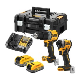 Σετ Κρουστικό Δραπανοκατσάβιδο Brushless + Παλμικό Κατσαβίδι 18V XR με 2 Μπαταρίες Dewalt (DCK2050EST-QW) 