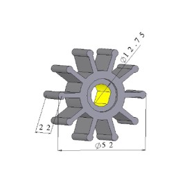 Ιμπέλερ 3/8"  D x 12.75 10 Πτερύγια Η Garoni (ΙΜΠ38DX12)