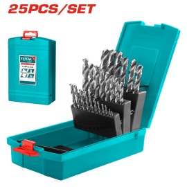 Κασετίνα Τρυπάνια HSS M2 Σετ 25 Τεμαχίων 1-13mm. Total (TACSD0251)