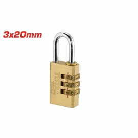 Total 3ψηφιο Ορειχάλκινο Λουκέτο Συνδυασμού 20mm (TBCK37203)