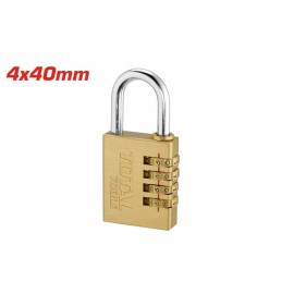 Total 4ψηφιο Ορειχάλκινο Λουκέτο Συνδυασμού 40mm (TBCK37404) 