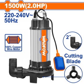 Υποβρύχια Αντλία Λυμάτων Inox Με Κοπτήρα 1.500W Wadfow (WWPWA05)