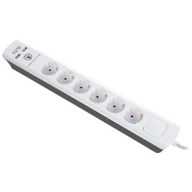 Πολύπριζο με Προστασία Υπέρτασης 6 Θέσεων + 2 USB 3m Λευκό Bulle (607053)