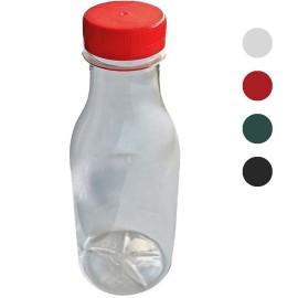 Μπουκάλια Χυμού Pet Πλαστικά Διάφανα 500ml Συσκευασία 160Τμχ με Καπάκι σε Διάφορα Χρώματα